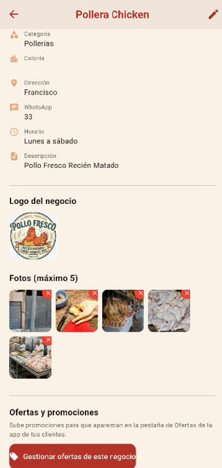 Editar negocio