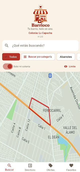 Mapa de negocios cercanos
